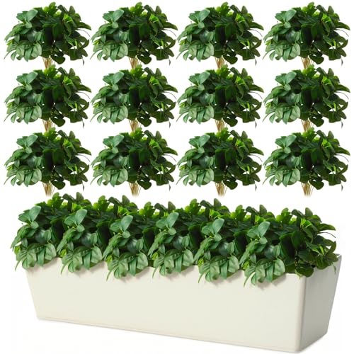 Hotop 12 Pcs Artificial Greenery Stems Faux Eucalyptus Branches Silk Tea Flower Real Touch Greenery Stems Artificial Shrubs Plants Fake Eucalyptus Leaves for Vase Fillers Home Wedding Party