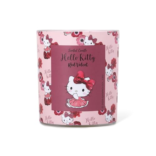 Hello Kitty Red Velvet Scented Candle, 213g, 1-Wick, 35 Hour Burn Time