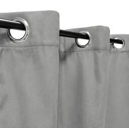 Atout Ciel Thermal Faux Suede Fleece Lined Curtain 140 x 240 cm Ready to Hang Grey