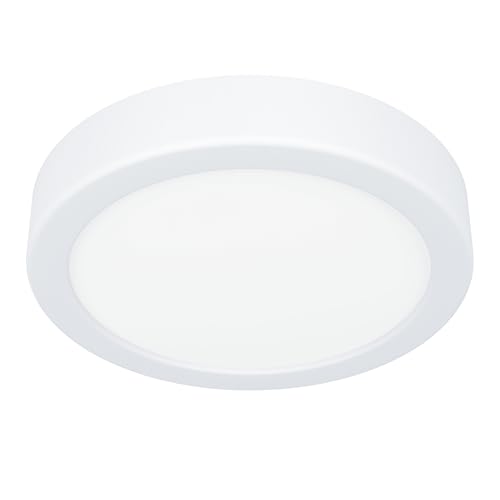 Eglo LED Ceiling Light Fitting Fueva 6, Round Ceiling lamp, Bathroom Lighting, Flush luminaire Made of Plastic in White, Warm White-Cold White, IP44, Ø 16.5 cm