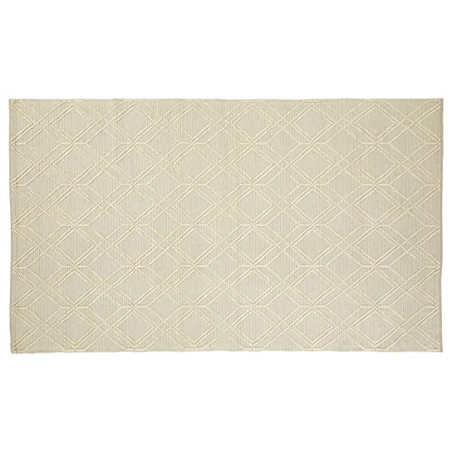 Premier Housewares Large Geometric Rug, Cotton, Wool Bedroom Rug, Handcrafted, Aesthetic Finish, Childrens Rug, Muted Color Palette, Geometric Inspired Design, W240 x D150 x H1cm, Weight 7.65.