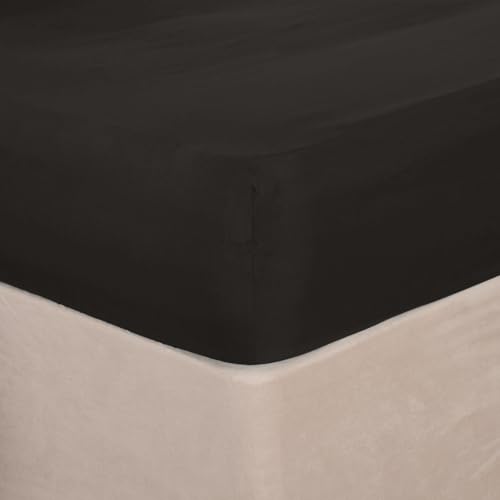 Brentfords Single Bedsheets Grey, Single Deep Fitted Sheet Bed Cover Easy Care Fade Resistant Ultra Soft Bedding Linen Microfibre Fitted Sheet Single Bed, Charcoal Grey