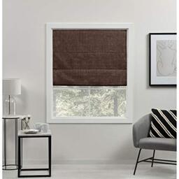 "Exclusive Home Curtains Total Blackout Roman Shade, Polyester, Chocolate, 27"" W X 64"" H"