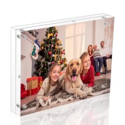 NIUBEE Acrylic Photo Frame 5x7, Plexiglass Magnetic Picture Frame Desktop Display with Gift Box Package (24mm Thickness)
