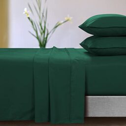 Tribeca Living Microfiber 110-GSM Deep Pocket Sheet Set Queen Emerald Green