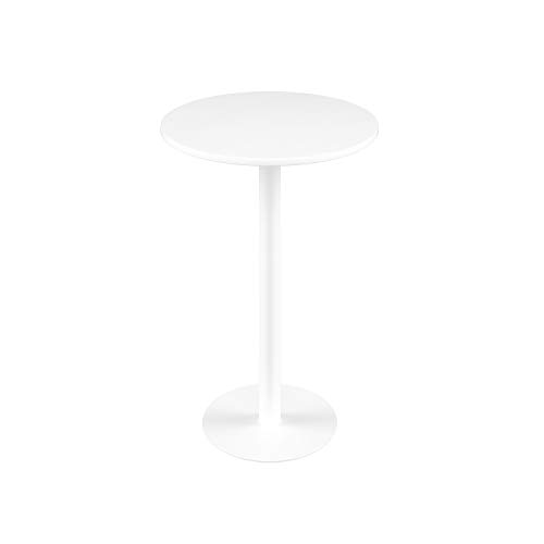 Office Hippo Circular Bar Table, Sturdy & Robust High Office Table, Stylish Work Table For Home Office, Ideal For Reception Area & Breakout Room, High Table Desk, 5 Year Guarantee - White / White