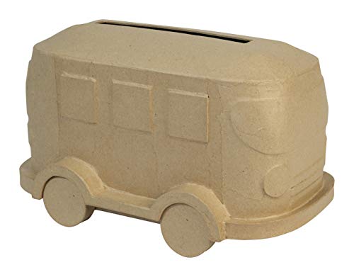 D??copatch - Ref EV021C - Van Money Box - Papier Mach?? Object to Decorate - 31 x 19.5 x 19cm - Decorate with D??copatch Papers & PaperPatch Glue, Glitter, Paints
