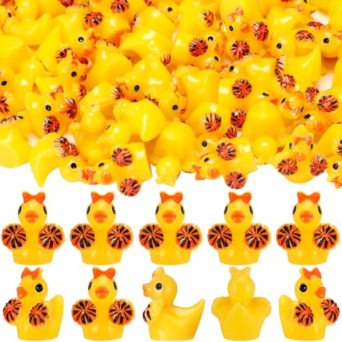 Weysat Mini Christmas Resin Duck Miniature Christmas Duck Miniature Figurine Decoration Xmas Winter Party Favors Goodie Bag Stocking Fillers Birthday Gift Supply