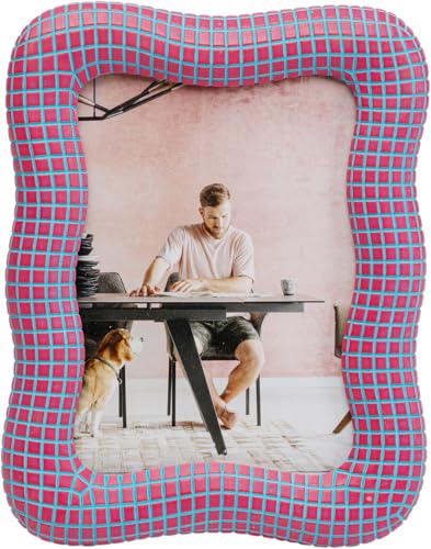Kare Design Picture Frame Wavy, Pink, Modern, Decorative Home Accessories, Gift Idea, Room Decor for Home Office, Living Room, Bedroom, Hallway, Kitchen, 26 x 21 x 1 cm (H/W/D)