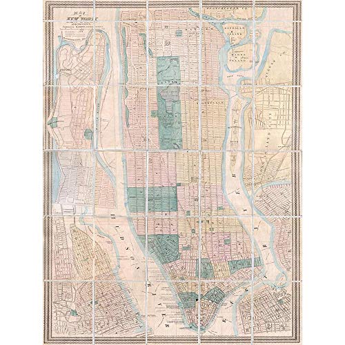 Wee Blue Coo Geography Map Illustrated Antique Dripps New York Art Print Poster Wall Decor 12X16 Inch