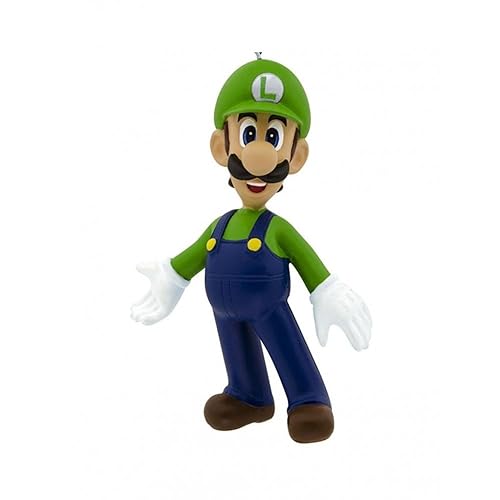 Hallmark Luigi Hanging Ornament, Super Mario Bros, Green & Blue - Nintendo Christmas Decoration, Durable Resin, Gifts for Christmas, 8.2x5.6x2.8cm,