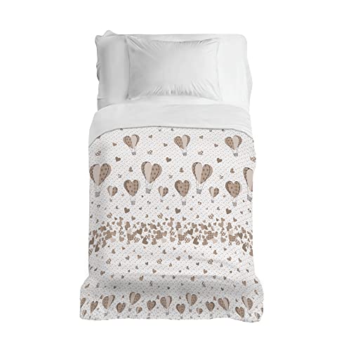 PENSIERI DELICATI Bedspread 220 x 280 cm, Single Sheet 100% Cotton Pique, Ideal as a Furniture Cover, 1 and a Half Bed Blanket, 100% Made in Italy