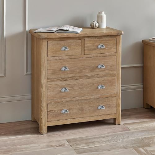 Julian Bowen Memphis Limed Oak 3 + 2 Drawer Chest