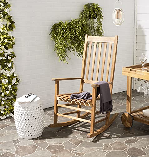 SAFAVIEH Teak Wooden Outdoor Chair with Rocking Chair