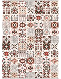 MANI TEXTILE Carreau de ciment Rug Polyester 50 x 120 cm Red