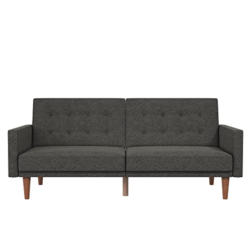 DHP Furniture Wimbley Sofabed, Grey Linen, 86x200x80cm (DxWxH)