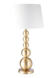 Premier Housewares Stacked Table Lamp Brushed Brass Finish Quirky Orb Design Desk Lamp Stylish Lighting Study Lamp For Everyday Use 41 x 77 x 41 cm