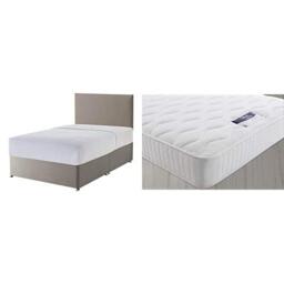Silentnight Non Storage Divan - Slate Grey - Single with Pocket Essentials 1000 Pocket Sprung Mattress - Medium - Single