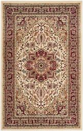 SAFAVIEH Traditional Rug for Living Room, Dining Room, Bedroom - Lyndhurst Collection, Short Pile, in ‎Ivory and Red, 60 x 110 cm