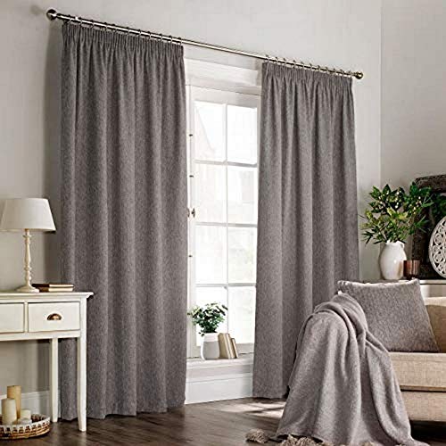 "Furn Harrison Ringtop Eyelet Curtains (Pair) -Ready Made-Polyester-Grey-229cm x 137cm, Polyester, Grey, 229 x 137cm (90"" x 54"" inches)"