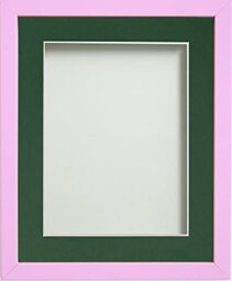 Frame Company Jellybean Range Pink Wooden 30x20 inch Picture Photo Frame with Bottle Green Mount for Image A2 * Choice of Colours & Sizes* Fitted with Perspex