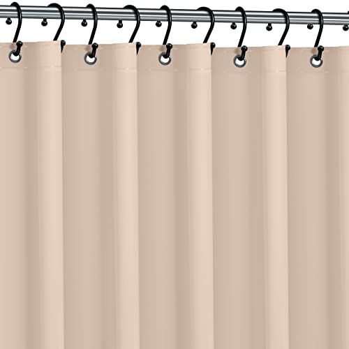 No Smell Shower Curtain Liner 72x72 Beige - PEVA Plastic Shower Curtain for Bathroom, PVC-Free Waterproof Sand Shower Liner with Metal Grommets and Magnet-Weighted Bottom Hem - Washable Liner