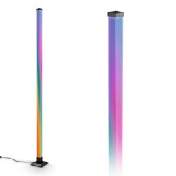 BRILONER - LED Floor lamp with Remote dimmable Music Function, Stand lamp, Standard, Living Room, Floor Lighting, Hall, 150x12.5x12.5 cm, Black
