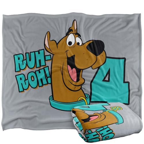 Scoobydoo Ruhroh! I'M 4! Silky Touch Super Soft Throw Blanket 152 X 127 Cm