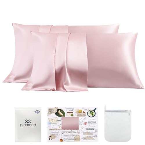 PROMEED 23 Momme 100% Mulberry Silk Pillowcase 2 Pack, Toddler - Both Sides Real Silk, Grade 6A+ Rich 23 Momme Silk Texture Delivers High-End Boutique Hotel Comfort