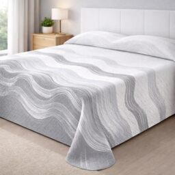 Degrees home - Paraiso Bedspread - 100% Polyester Microfibre, Lightweight, Soft and Breathable - For Spring, Summer & Autumn - Easy Care with Ultrasonic Technology - 230 x 260 cm - Grey