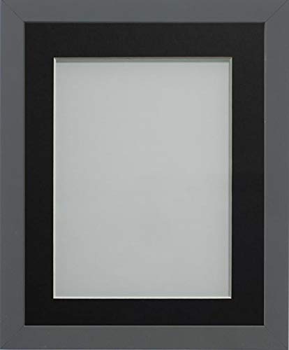 Frame Company Allington Grey Photo Frame with Black Mount, 9x7 for 6x4 inch, fitted with perspex