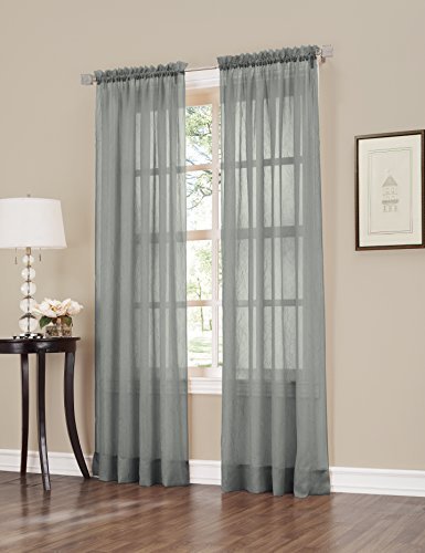 "No. 918 Rod Pocket Curtain Panel, Polyester, Charcoal Gray, 51"" W x 84"" L (Pack of 1)"