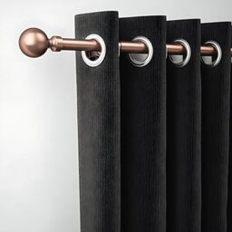 ROTHLEY Curtain Rods for Windows 28 to 48 Inch Copper Curtain Rod 1 Inch Diameter Decorative Curtain Rod Adjustable Drapery Rod Heavy Duty Window Curtain Rod Klick Fit Curtain Pole Kit-Orb Finial