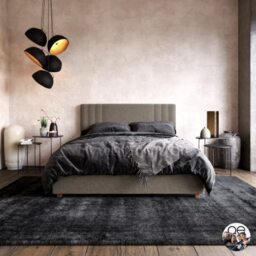 DHP Furniture Charis Upholstered Bed L/Grey Linen King, 218x164x108cm (DxWxH)