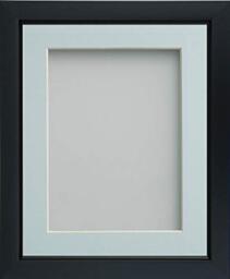 Frame Company Ainsworth Range Black A3 Picture Photo Frame with Light Blue Mount for Image A4 * Choice of Sizes* Fitted with Real Glass