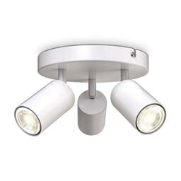 B.K.Licht Ceiling Light, 3 Rotatable Spots, GU10 Sockets, Bulbs not Included, Spotlight for Kitchen, Dining Room, Bedroom, Metal Spotlight Ceiling Lamp, Flexible Design IP20 230V, 9/19 cm, White