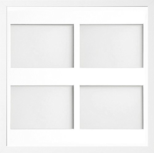 Allington Range 40x40-cm White Picture Photo Frame with White 4-Aperture Mount for Image Size 7x5-inch (Landscape)