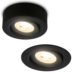 Briloner - 2 in 1 LED Surface-Mounted spot and recessed Spotlight, Swivel, dimmable, Warm White Light, LED spot 230V, Ceiling Spotlight, recessed luminaire, Ceiling Spotlight, Hole Size 68mm, 90x30mm