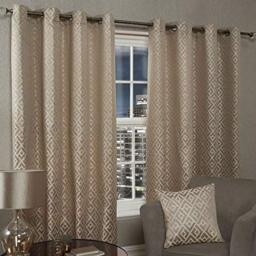 "Emma Barclay Athens Eyelet Curtain 66 X 54 inches Taupe, 100% Polyester, w 66 x drop 54"" (168 x 137cm) ATH6654TAU"