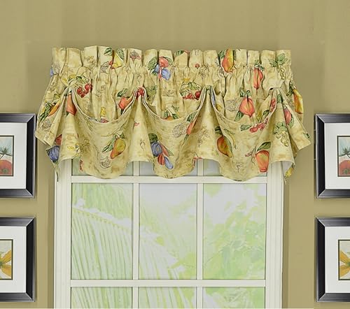 Today's Curtain Orchard Sailcloth Tucked Valance, 16-Inch, Sand