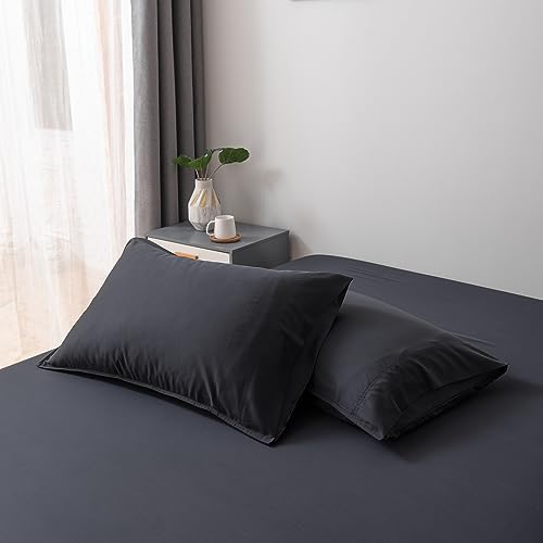 Bella Coterie - Luxury Bamboo Viscose King Size Pillowcase Set - Organically Grown - Cooling For Hot Sleepers - Ultra Soft - Hypoallergenic - 2 Pillowcases [Black]