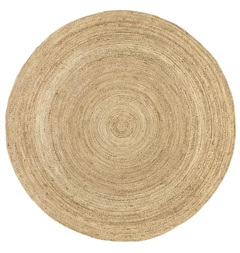 HAMID Jute Alhambra Natural Colour Rug – 100% Jute Fibre (200 x 200 cm).
