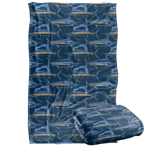 Jq Licensing Billfish Fishing Pattern Silky Touch Super Soft Throw Blanket 91 x 147 Cm