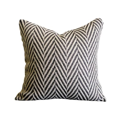 "vctops Boho Throw Pillow Cover Black and White Knitted Woven Pillow Cushion Cover Arrow Knit Decoration Square Pillowcase for Sofa Couch Bedroom Living Room - 18""x18"""