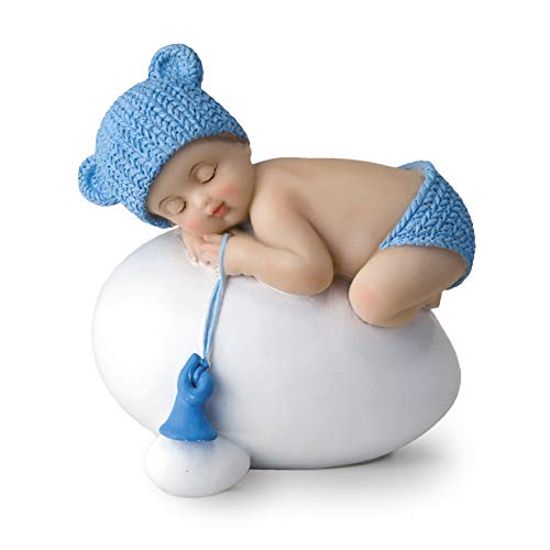 Mopec Figurine Baby Blue Sleeping on Egg, 7.5 x 8 cm.