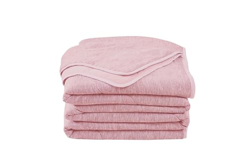 GC GAVENO CAVAILIA Quilted Bedspread King Size (200x220cm) - Soft, Warm & Lightweight Cooling Blanket Bed Throw - Luxury Quilt Comforter for Kingsize Bed Polyester Bedspread for Bedroom Decor,Pink