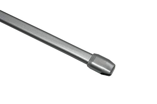 Gardinia Curtain Rod, Metal/Plastic, Silver-Matt Colour, 100-160 cm