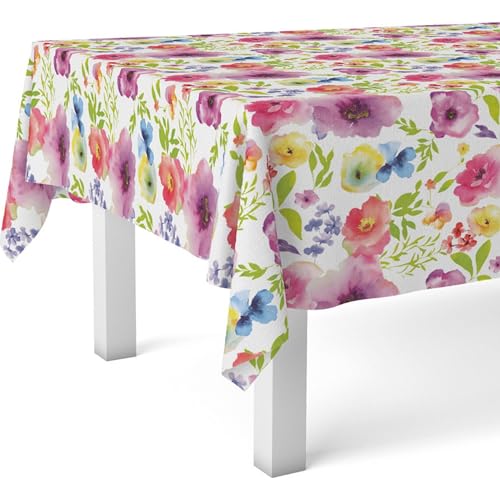 ECOMMERC3 Anti-Stain Rectangular Oilcloth Tablecloth 260 x 140 cm Vienne - Easy to dress up the table, waterproof, no washing machine or iron, firm body that does not roll up, Spain