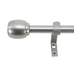 "Decopolitan 5/8"" Cap Curtain Rod Set, 48 to 84 Inches, Silver"