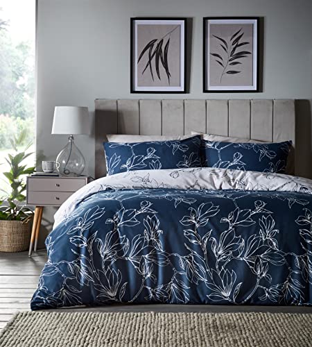 Portfolio Duvet Cover Set, Polyester, Blue, Double